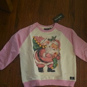 Rock Your Baby Pink and White Santa Sweatshirt